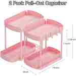 2 Pack Multi-Purpose Pull-Out Storage Organizers, Under Sink & Cabinet Organizers, 12.8 Inch Pink