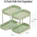 2 Pack Multi-Purpose Pull-Out Storage Organizers, Under Sink & Cabinet Storage, 12.8 Inch, White