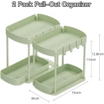 2 Pack Multi-Purpose Pull-Out Storage Organizers, Under Sink & Cabinet Storage, 12.8 Inch, White