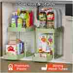 2 Pack Multi-Purpose Pull-Out Storage Organizers, Under Sink & Cabinet Storage, 12.8 Inch, White