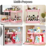 2 Pack Multi-Purpose Pull-Out Storage Organizers, Under Sink & Cabinet Organizers, 12.8 Inch Pink