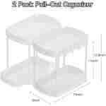 2 Pack Multi-Purpose Pull-Out Storage Organizers, Under Sink & Cabinet Storage, 12.8 Inch, White