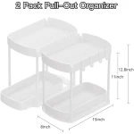 2 Pack Multi-Purpose Pull-Out Storage Organizers, Under Sink & Cabinet Storage, 12.8 Inch, White
