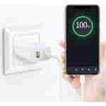 2 个装 USB C 充电器块，双端口 C 型壁式充电器快速充电 20W 电源适配器立方体，适用于 iPhone 14/14 Pro/14 Pro Max/14 Plus/13/12/11、XS/XR/X、iPad、三星等