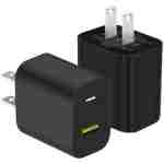 2 个装 USB C 充电器块，双端口 C 型壁式充电器快速充电 20W 电源适配器立方体，适用于 iPhone 14/14 Pro/14 Pro Max/14 Plus/13/12/11、XS/XR/X、iPad、三星等