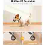 2K Pet Camera Treat Dispenser, 360°View Dog Camera with Phone App, 5G&2.4G WiFi 2-Way Talk Pet Camera Indoor for Cats Remote Treat Tossing, Motion Alerts, Auto Tracking