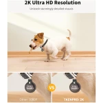2K Pet Camera Treat Dispenser, 360°View Dog Camera with Phone App, 5G&2.4G WiFi 2-Way Talk Pet Camera Indoor for Cats Remote Treat Tossing, Motion Alerts, Auto Tracking