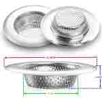 2PCS Kitchen Sink Strainer - Stainless Steel, Large Wide Rim 4.5" Diameter