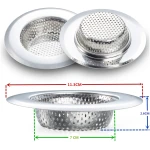 2PCS Kitchen Sink Strainer - Stainless Steel, Large Wide Rim 4.5" Diameter