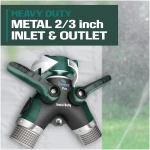 2WAYZ Hose Splitter 2 Way Heavy Duty Outdoor Faucet and Garden Connector - Water Spigot Splitter - Durable All-Metal Y Adapter with Shut-Off Valve - 4 x 4 x 1.5 Inches