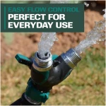 2WAYZ Hose Splitter 2 Way Heavy Duty Outdoor Faucet and Garden Connector - Water Spigot Splitter - Durable All-Metal Y Adapter with Shut-Off Valve - 4 x 4 x 1.5 Inches