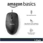 3-Button USB Wired Mouse with Scrolling and Tracking - Standard, Black