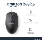 3-Button USB Wired Mouse with Scrolling and Tracking - Standard, Black
