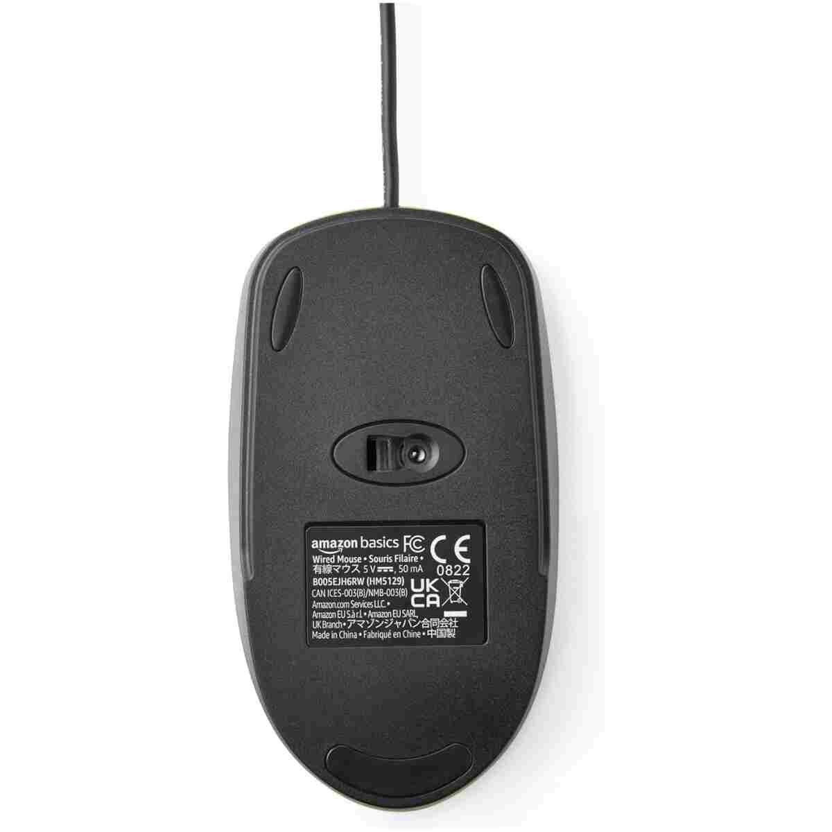 3-Button USB Wired Mouse with Scrolling and Tracking - Standard, Black