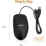 3-Button USB Wired Mouse with Scrolling and Tracking - Standard, Black