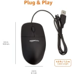 3-Button USB Wired Mouse with Scrolling and Tracking - Standard, Black