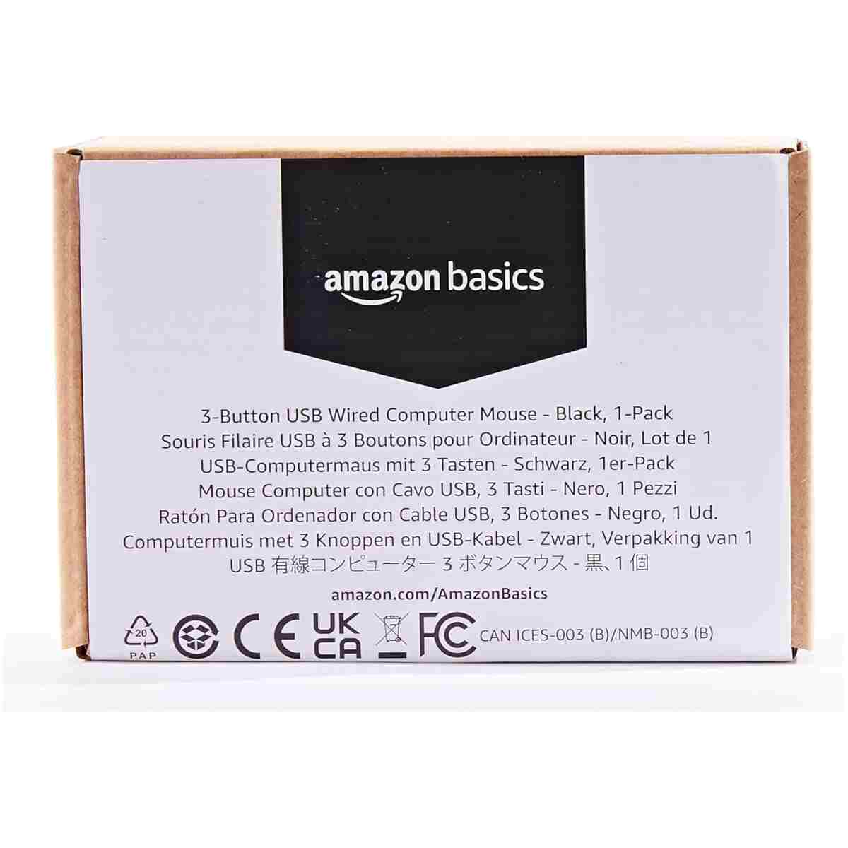 3-Button USB Wired Mouse with Scrolling and Tracking - Standard, Black
