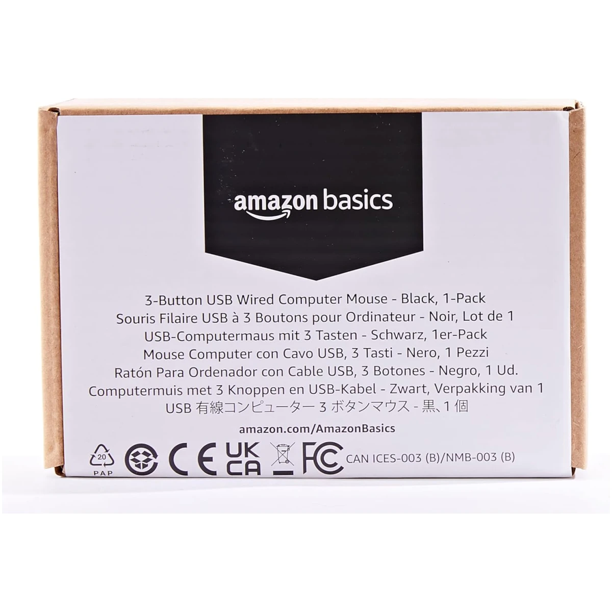 3-Button USB Wired Mouse with Scrolling and Tracking - Standard, Black