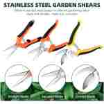 3-Pack Stainless Steel Pruning Shears, Pruning Snips and Clippers for Gardening