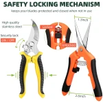 3-Pack Stainless Steel Pruning Shears, Pruning Snips and Clippers for Gardening