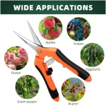3-Pack Stainless Steel Pruning Shears, Pruning Snips and Clippers for Gardening