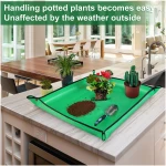 3 PCS 27"x 27" PE Waterproof Indoor & Outdoor Potting Mat, Green, 27" x 27"
