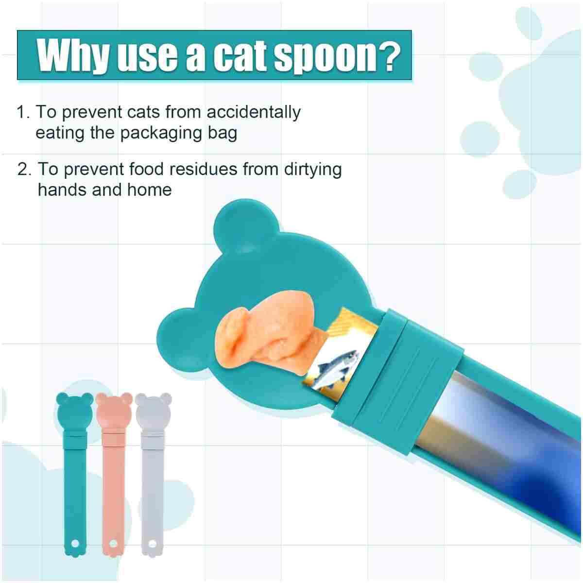 3pcs Cat Strip Squeeze Feeders, Cartoon Cute Cat Food Feeder Intelligent Kitten Lickable Snack Happy Spoon Multi-Functional Pet Puree Spoon Innovative Wet Treat Dispenser for...