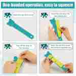 3pcs Cat Strip Squeeze Feeders, Cartoon Cute Cat Food Feeder Intelligent Kitten Lickable Snack Happy Spoon Multi-Functional Pet Puree Spoon Innovative Wet Treat Dispenser for...