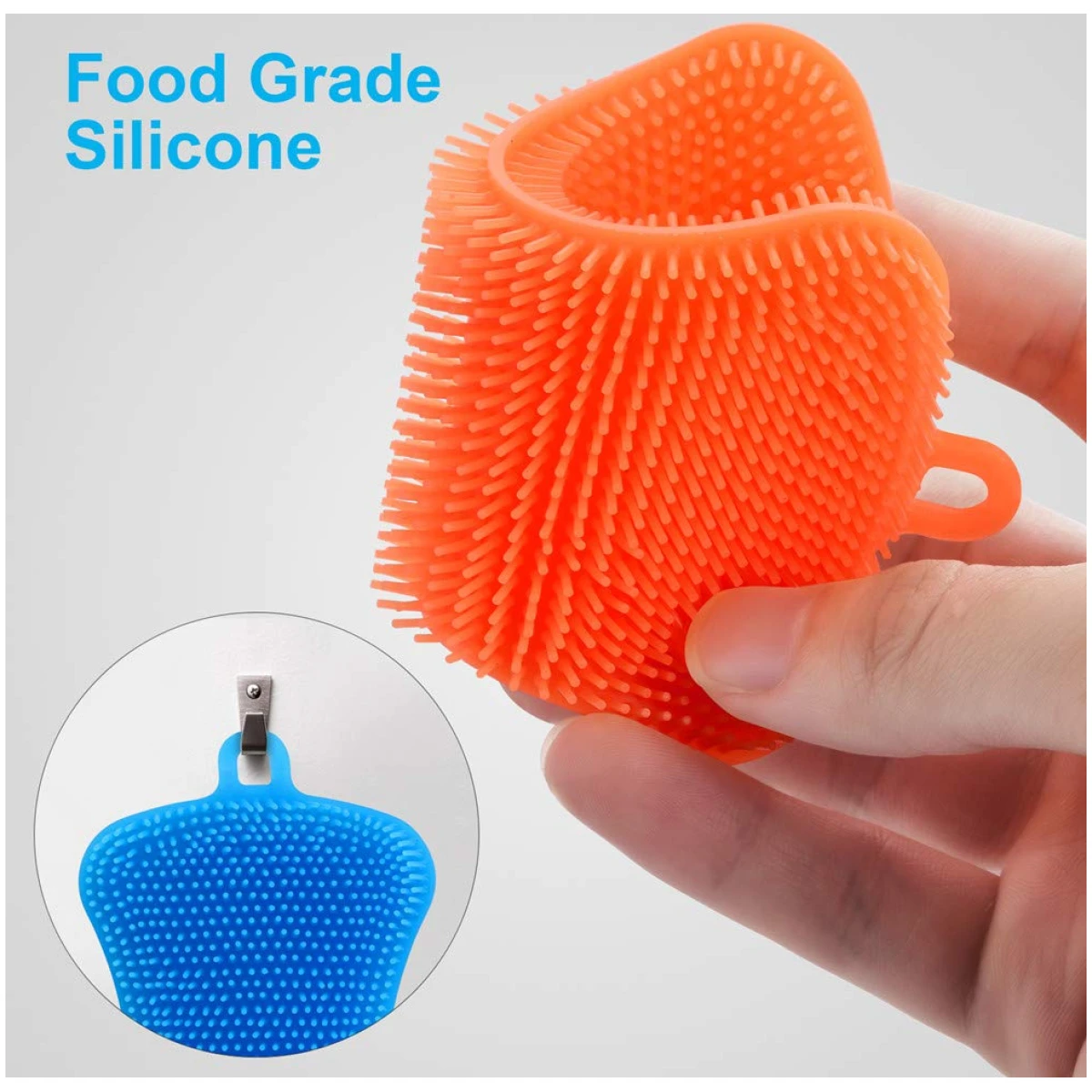 3PCS OstWony Silicone Dish Sponges, Super Food-Grade Silicone Sponges, Multi-Purpose and Efficient Sponge Kitchen Gadgets, Especial Delicate Kitchen Sponge Brush