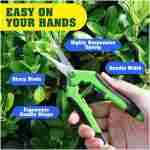 4 Pack Garden Pruning Shears, Stainless Steel Garden Shears, Gardening Shears, Garden Scissors, Garden Clippers, Pruning Snips, Pruning Shears for Gardening Tools (4PCS Yellow...