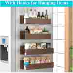 4 Pack Magnetic Spice Storage Rack Organizer for Refrigerator and Oven, Bronze Fridge Organizers and Storage