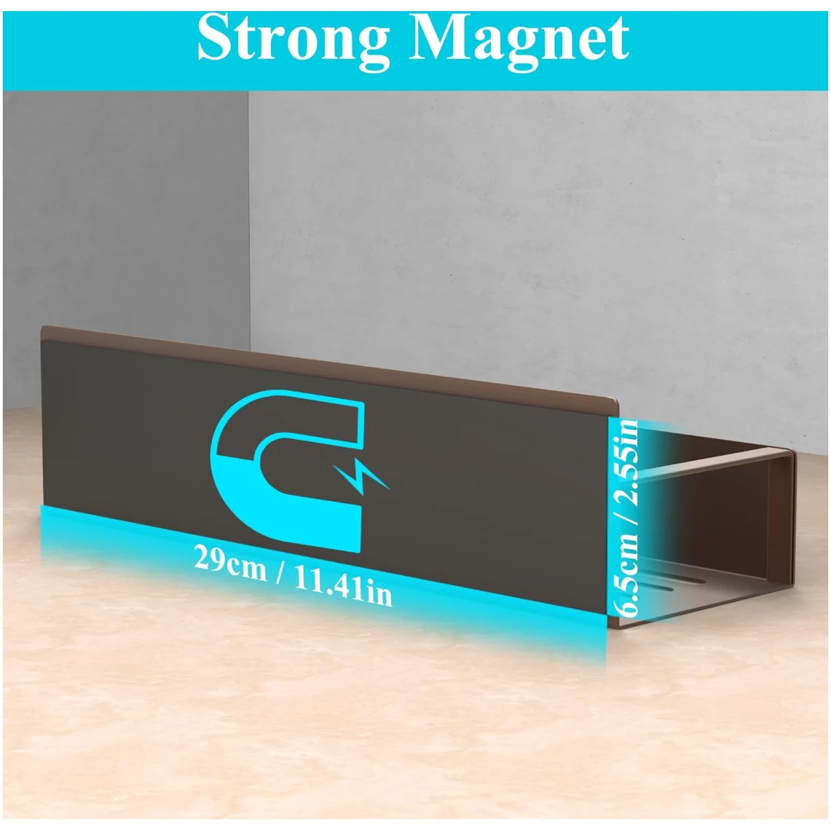 4 Pack Magnetic Spice Storage Rack Organizer for Refrigerator and Oven, Bronze Fridge Organizers and Storage
