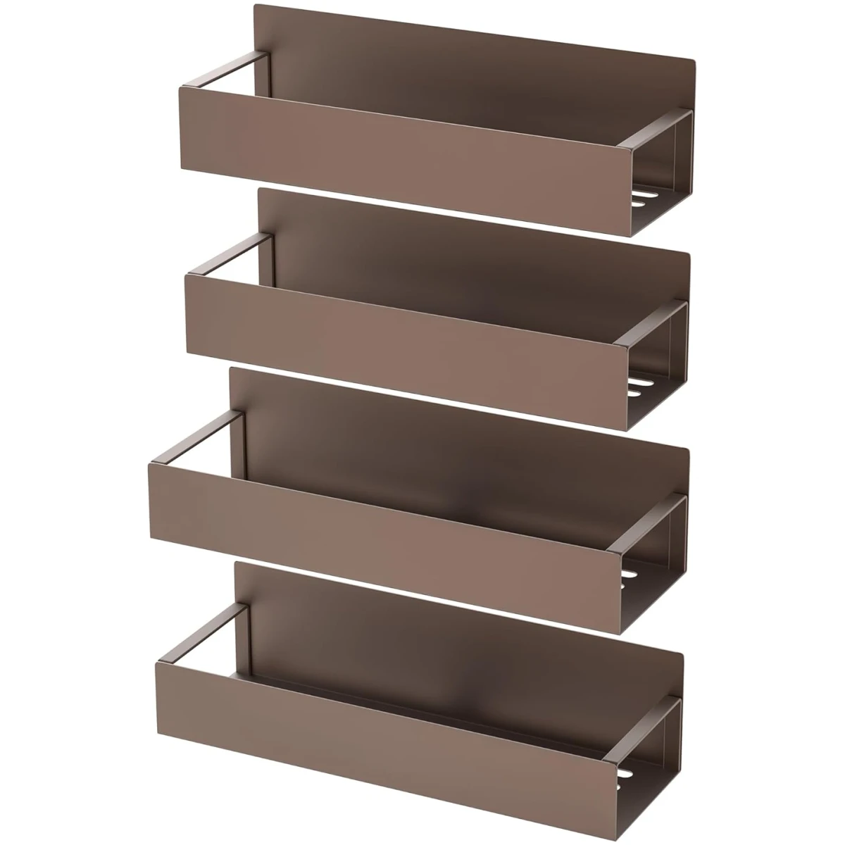4 Pack Magnetic Spice Storage Rack Organizer for Refrigerator and Oven, Bronze Fridge Organizers and Storage
