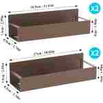 4 Pack Magnetic Spice Storage Rack Organizer for Refrigerator and Oven, Bronze Fridge Organizers and Storage