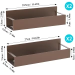 4 Pack Magnetic Spice Storage Rack Organizer for Refrigerator and Oven, Bronze Fridge Organizers and Storage