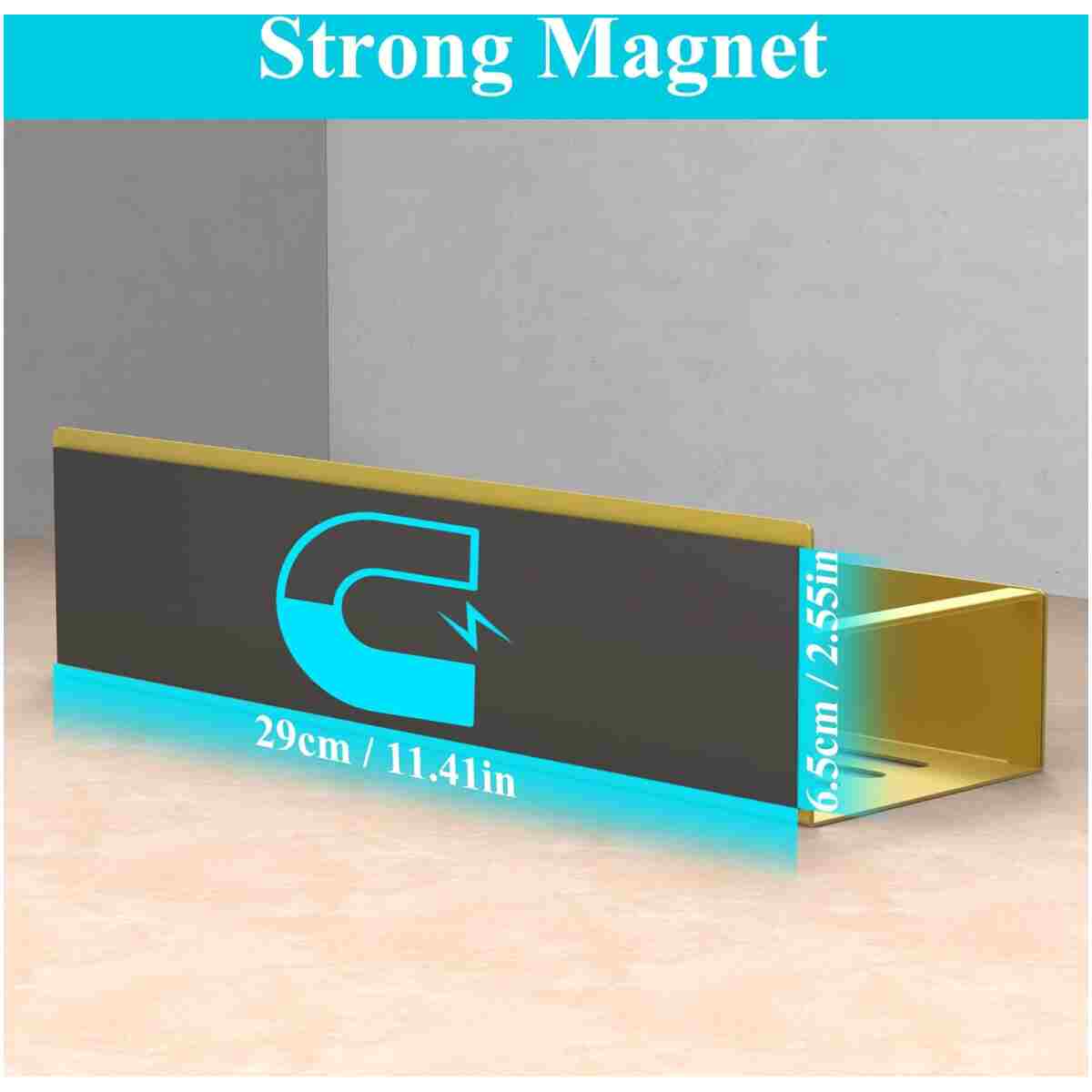 4 Pack Magnetic Spice Storage Rack Organizer for Refrigerator and Oven, Bronze Fridge Organizers and Storage