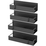 4 Pack Magnetic Spice Storage Rack Organizer for Refrigerator and Oven, Black Fridge Organizers and Storage