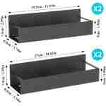 4 Pack Magnetic Spice Storage Rack Organizer for Refrigerator and Oven, Black Fridge Organizers and Storage
