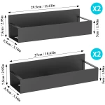 4 Pack Magnetic Spice Storage Rack Organizer for Refrigerator and Oven, Black Fridge Organizers and Storage