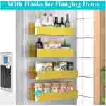 4 Pack Magnetic Spice Storage Rack Organizer for Refrigerator and Oven, Black Fridge Organizers and Storage