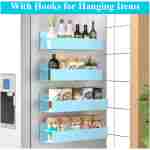 4 Pack Magnetic Spice Storage Rack Organizer for Refrigerator and Oven, Blue Fridge Organizers and Storage