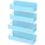 4 Pack Magnetic Spice Storage Rack Organizer for Refrigerator and Oven, Blue Fridge Organizers and Storage