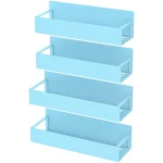4 Pack Magnetic Spice Storage Rack Organizer for Refrigerator and Oven, Blue Fridge Organizers and Storage