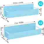 4 Pack Magnetic Spice Storage Rack Organizer for Refrigerator and Oven, Blue Fridge Organizers and Storage