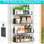4 Pack Magnetic Spice Storage Rack Organizer for Refrigerator and Oven, Clear Fridge Organizers and Storage