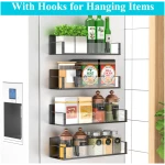 4 Pack Magnetic Spice Storage Rack Organizer for Refrigerator and Oven, Clear Fridge Organizers and Storage