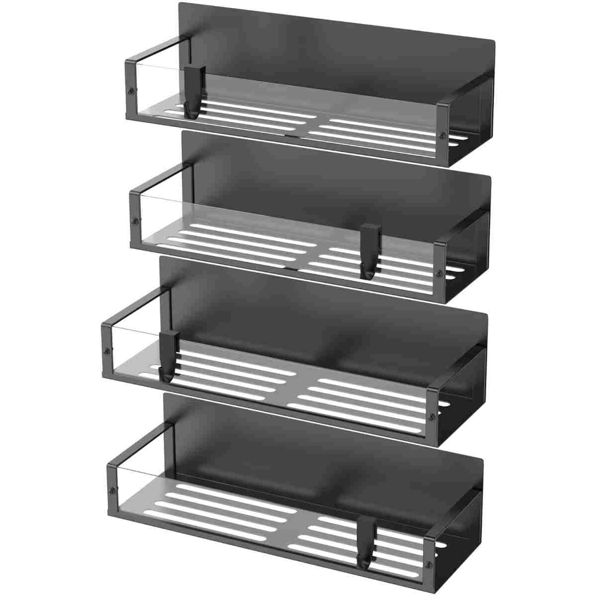 4 Pack Magnetic Spice Storage Rack Organizer for Refrigerator and Oven, Clear Fridge Organizers and Storage