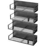 4 Pack Magnetic Spice Storage Rack Organizer for Refrigerator and Oven, Clear Fridge Organizers and Storage