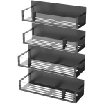 4 Pack Magnetic Spice Storage Rack Organizer for Refrigerator and Oven, Clear Fridge Organizers and Storage
