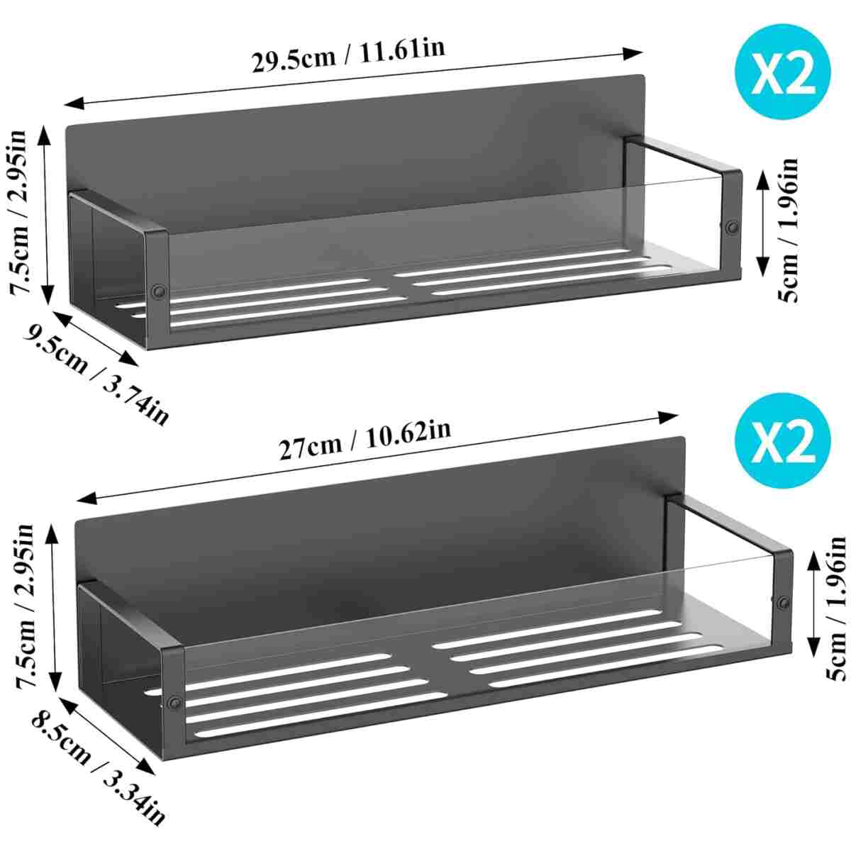 4 Pack Magnetic Spice Storage Rack Organizer for Refrigerator and Oven, Clear Fridge Organizers and Storage